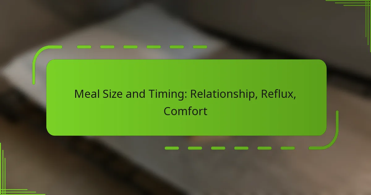 Meal Size and Timing: Relationship, Reflux, Comfort