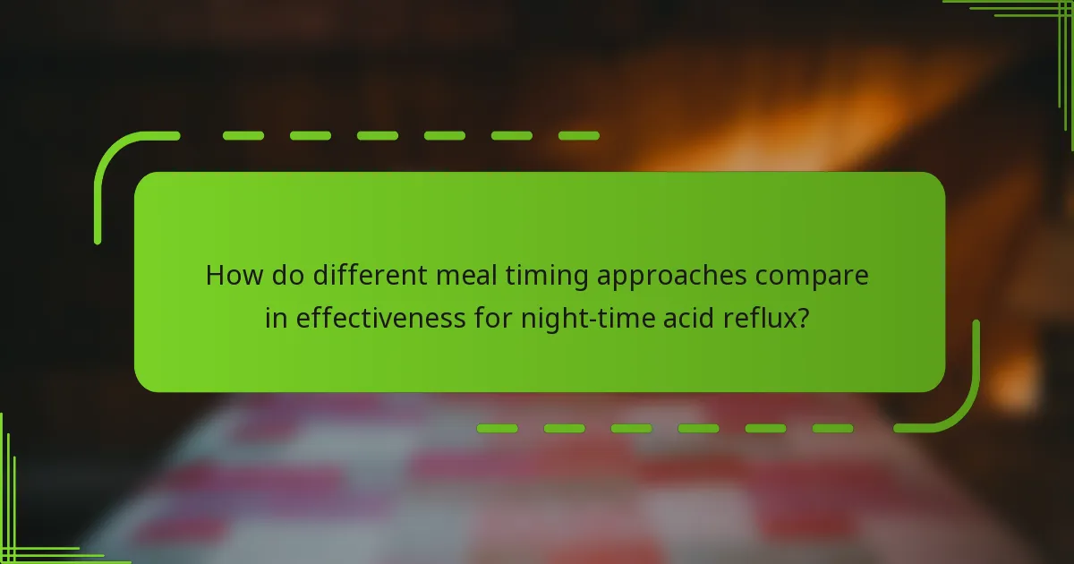 How do different meal timing approaches compare in effectiveness for night-time acid reflux?